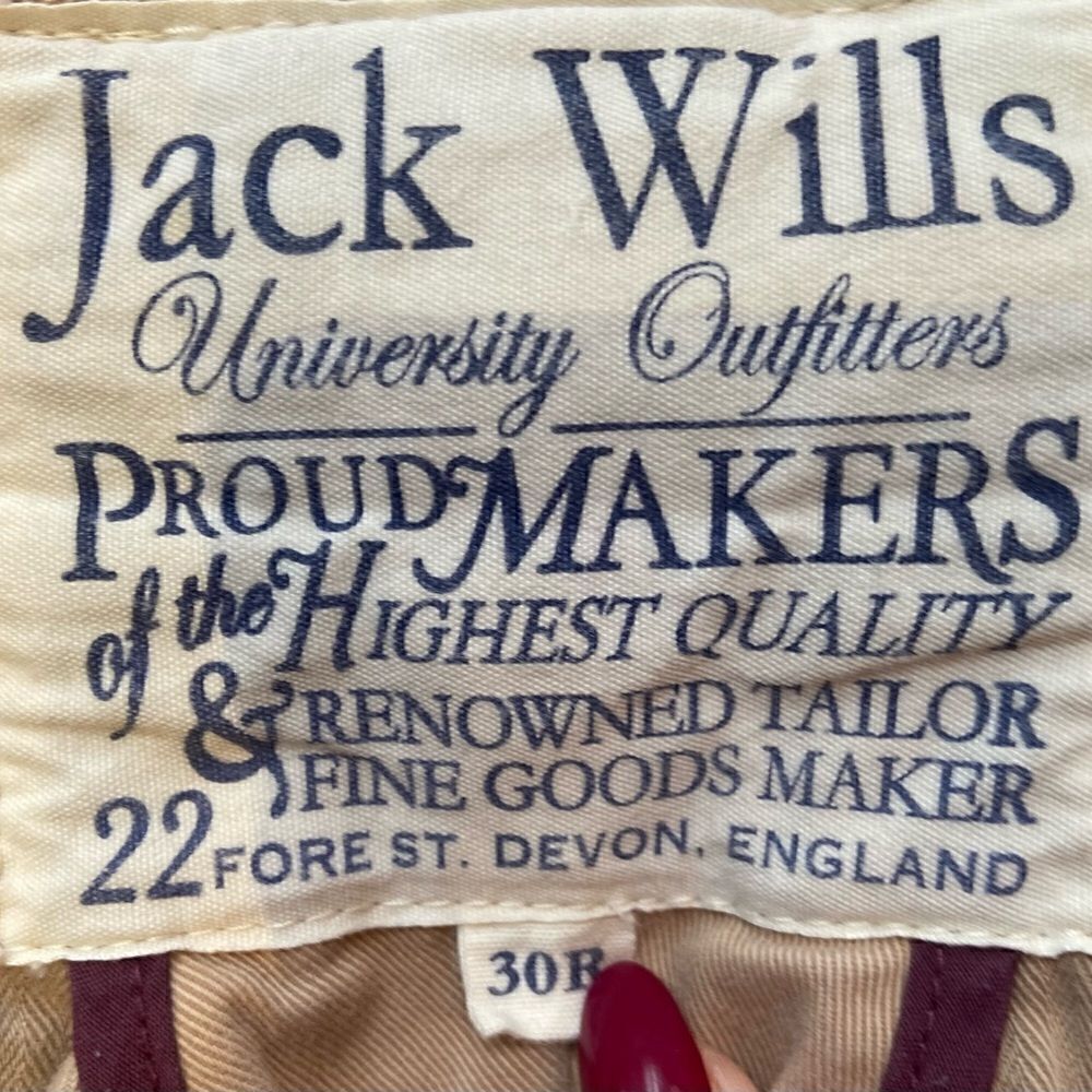 Men’s Jack Wills 100% cotton button fly straight leg chinos flap pockets 30R - Picture 7 of 9